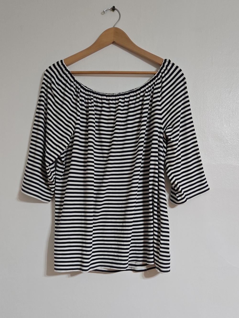 J.Jill Off-Shoulder Striped Women's Tunic Nautical Top Size XL